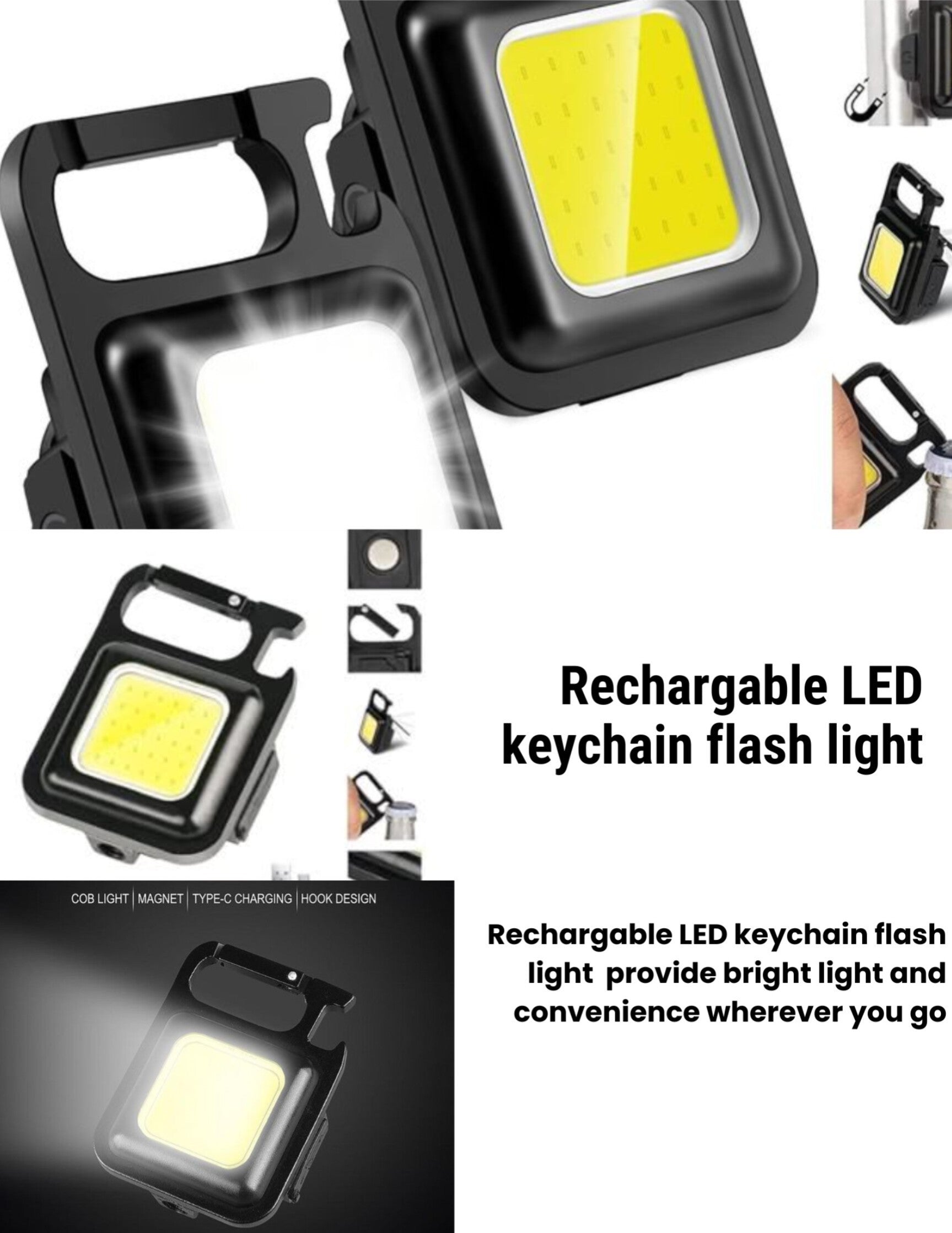 Rechargeable LED keychain flashlight