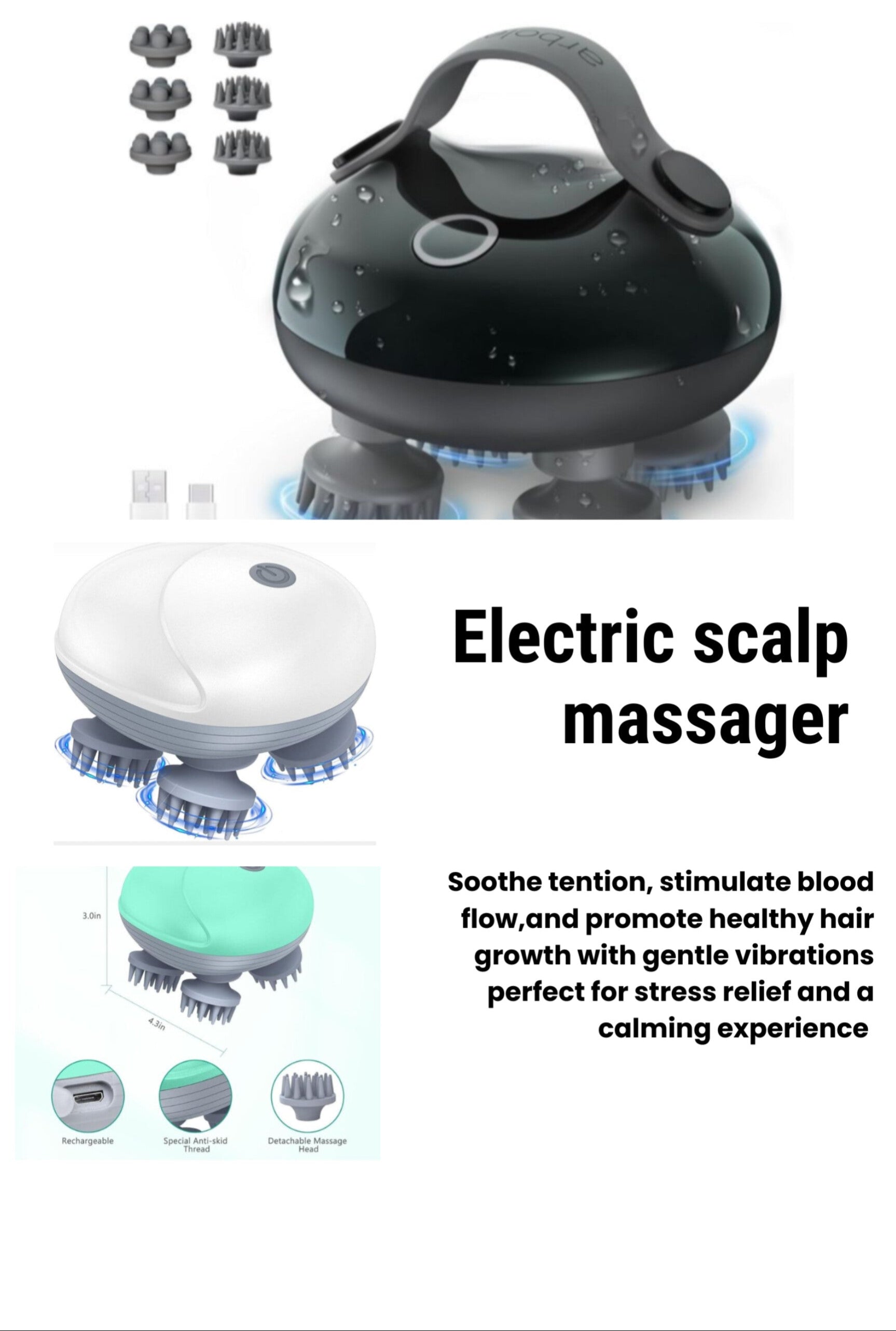 Electric scalp massager