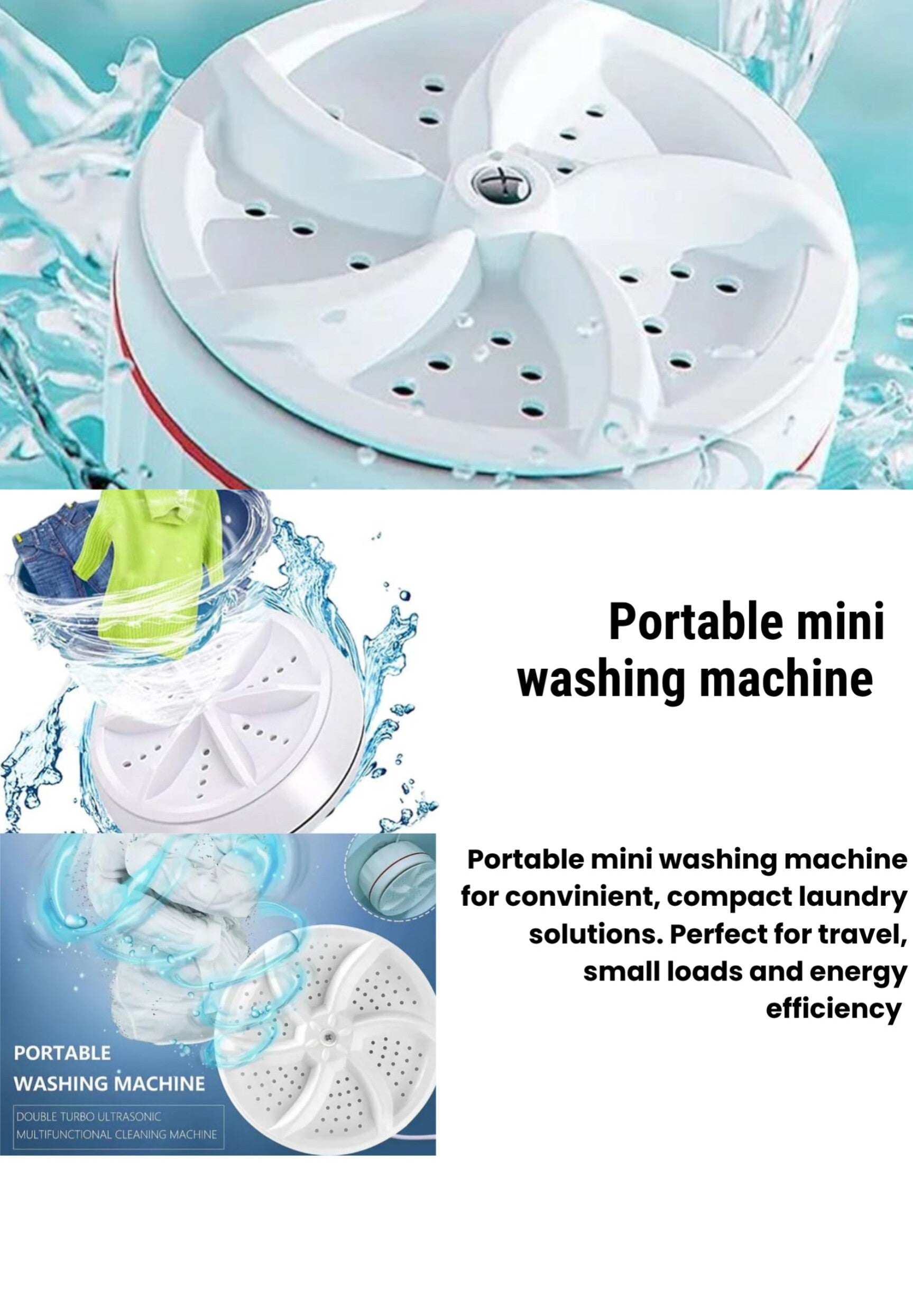 Portable mini washing machine