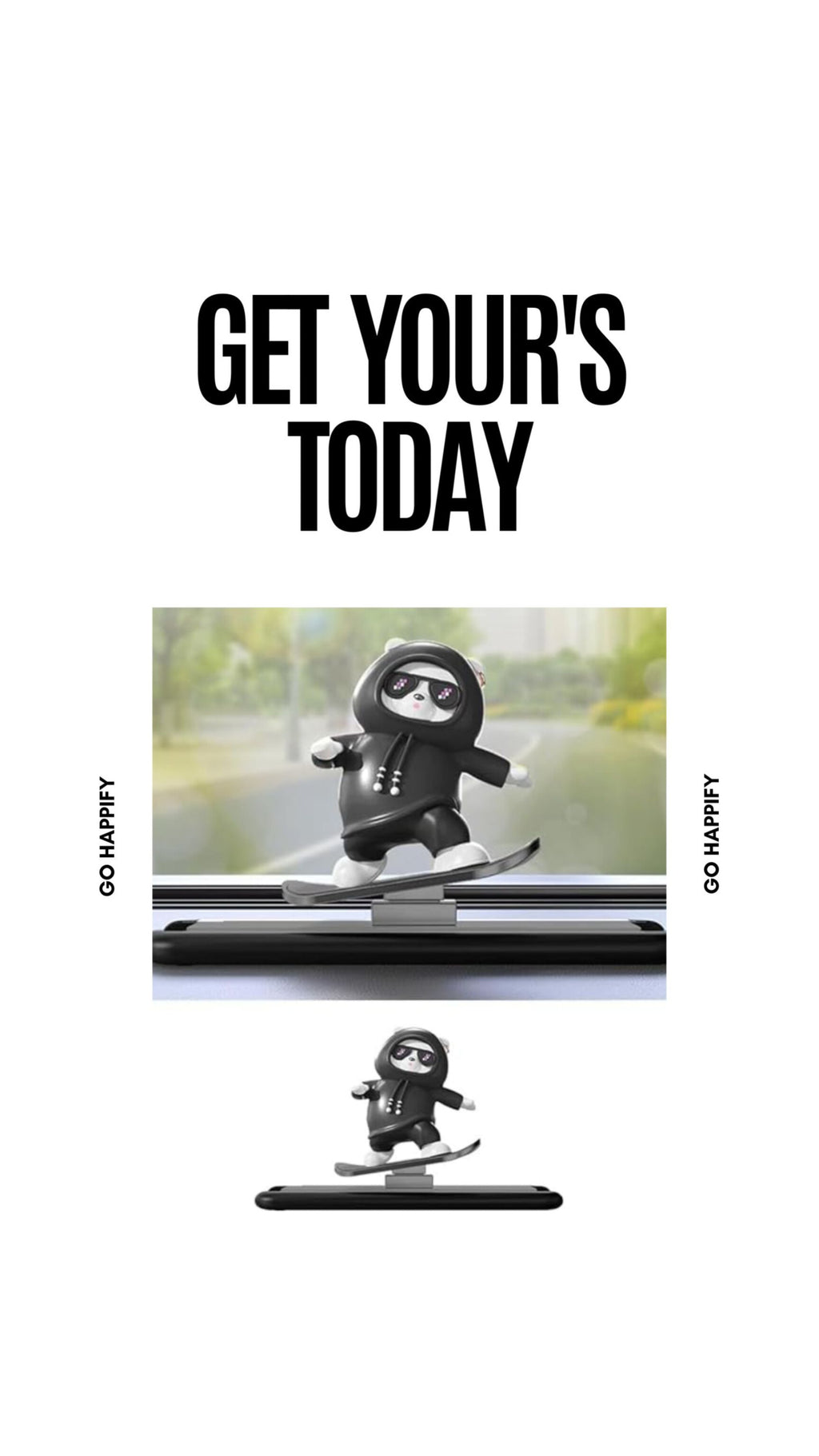 Car dashboard sliding panda