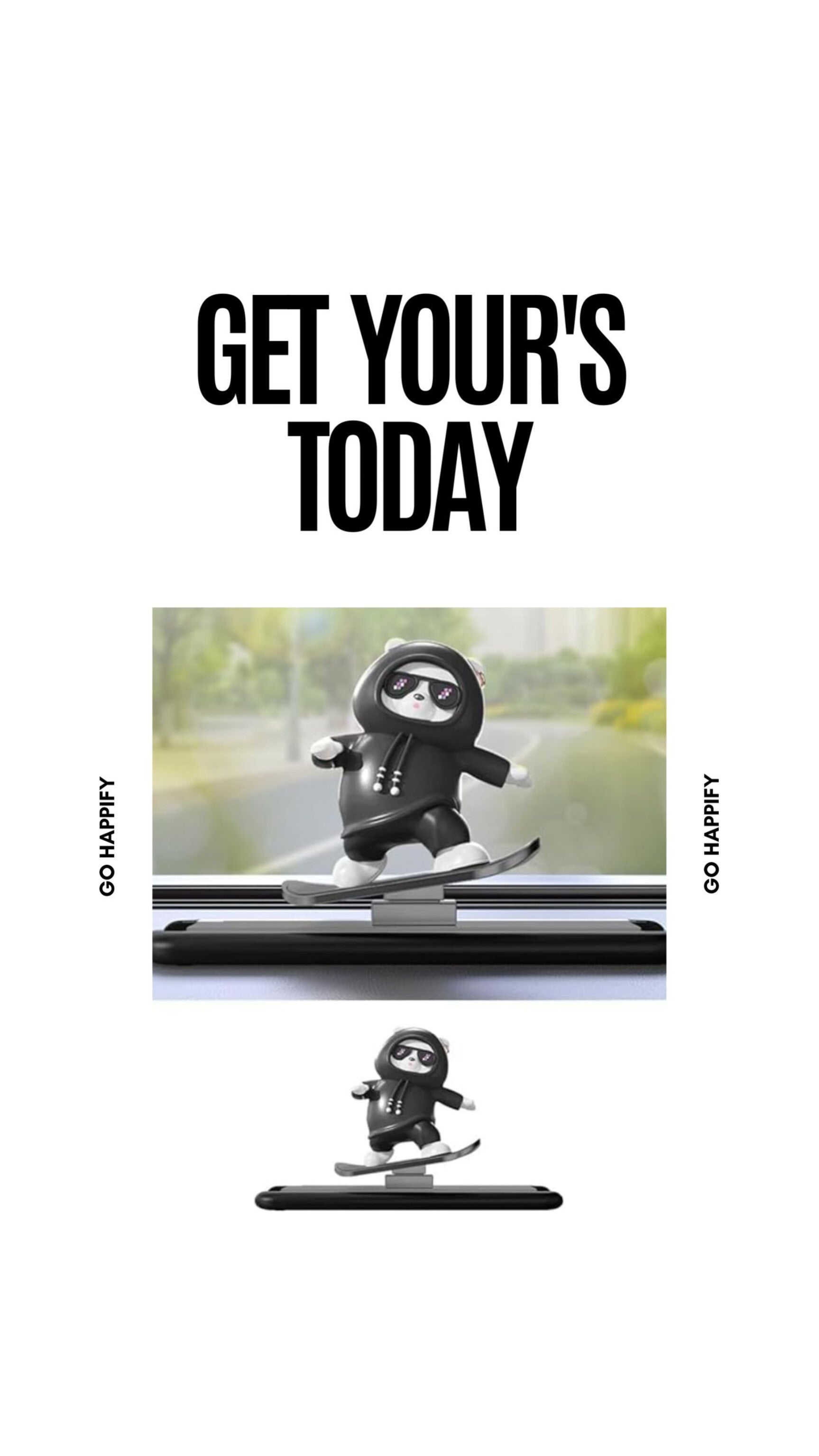 Car dashboard sliding panda