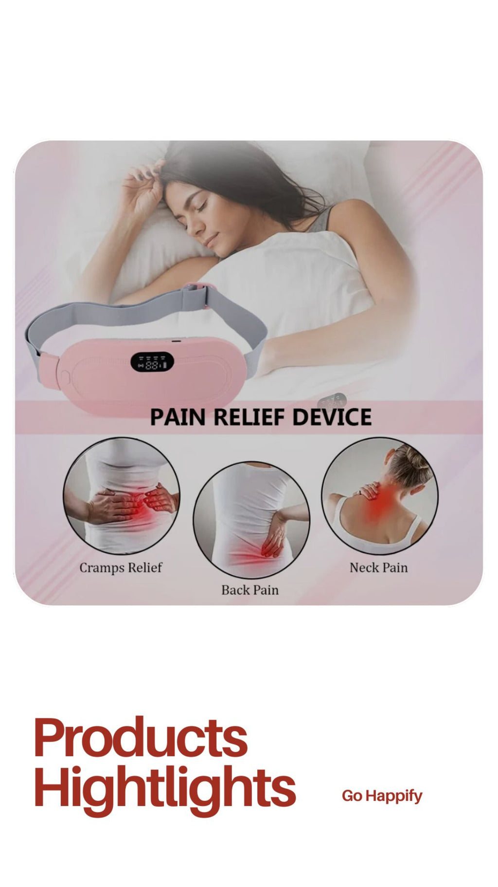 Menstrual Cramp Relief Device – Portable Period Pain Reliever | Heat & Massage Therapy for PMS