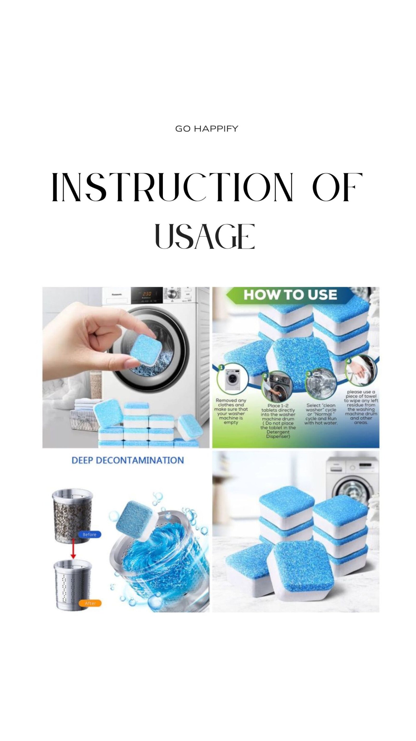 Washing machine cleaning tablet - pack of 12