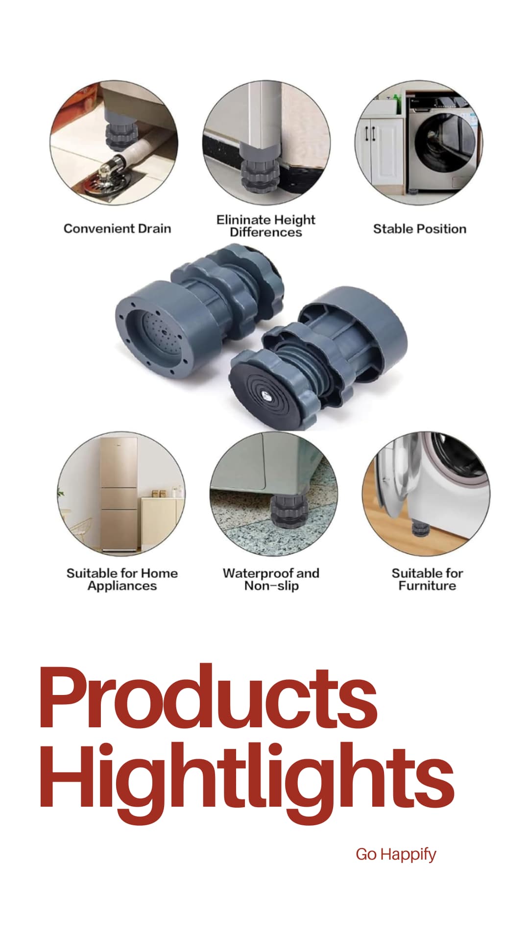 Height adjustable anti vibration pad