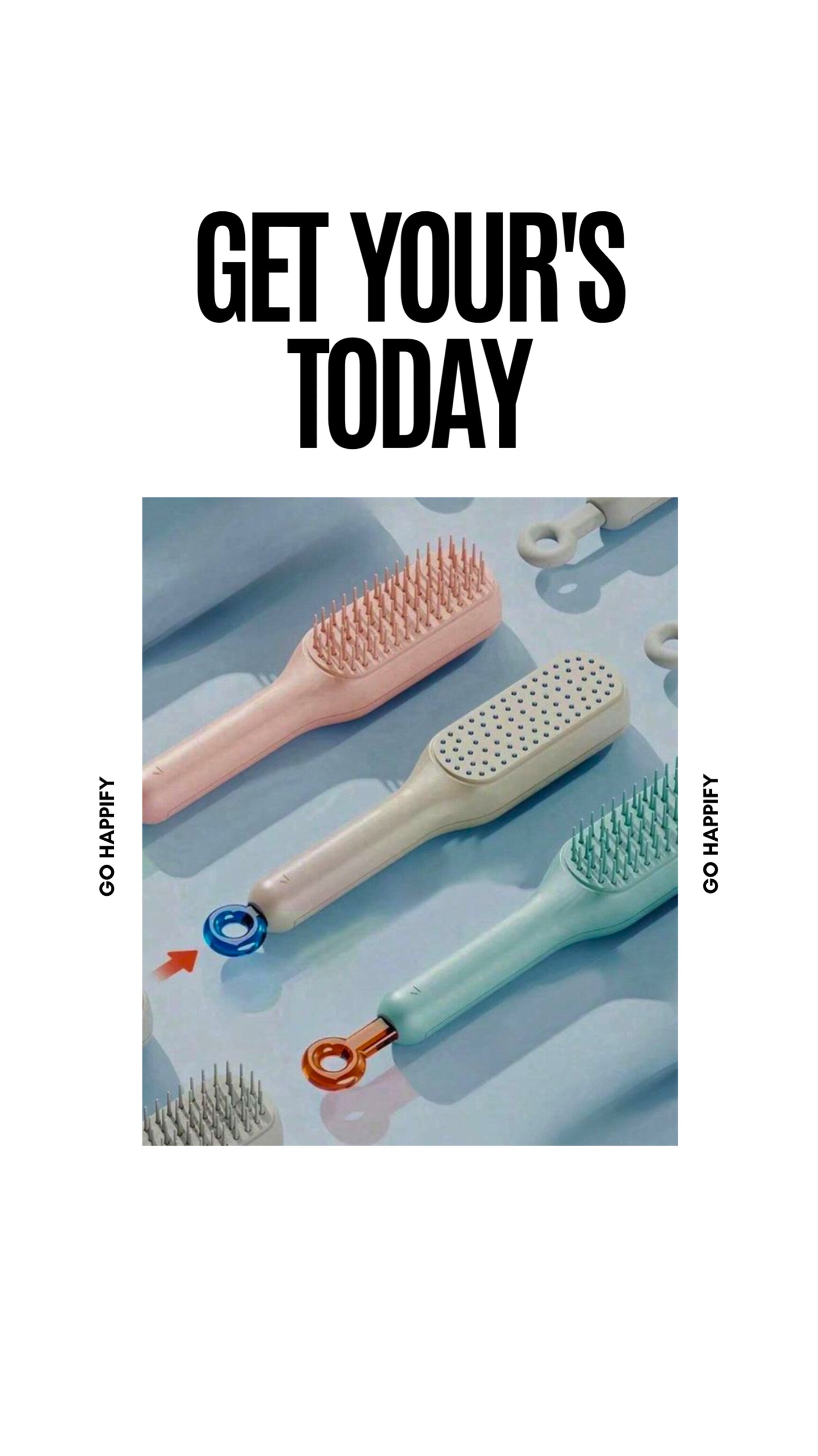 Self cleaning hair brush- Big