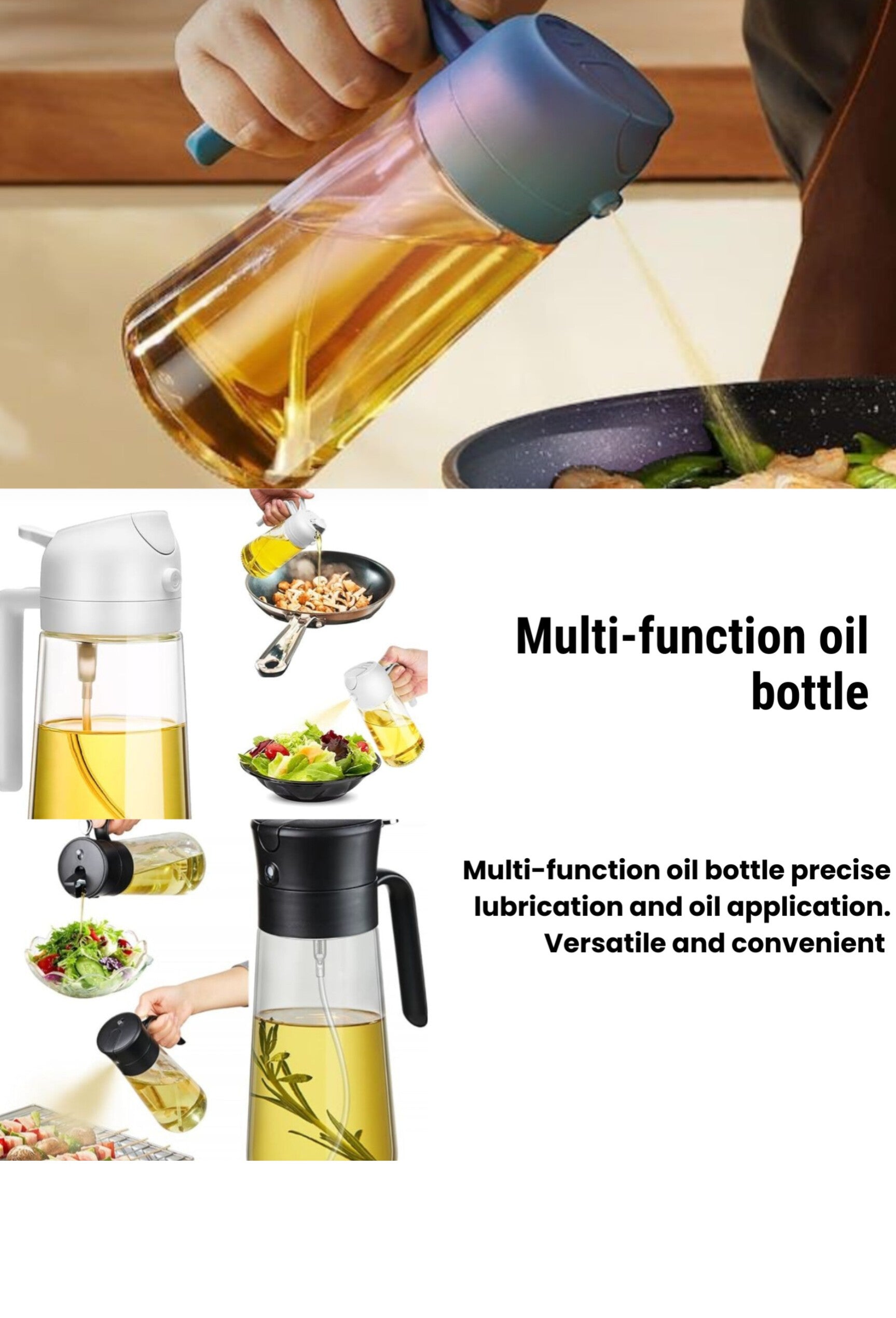 Multi function oil bottle