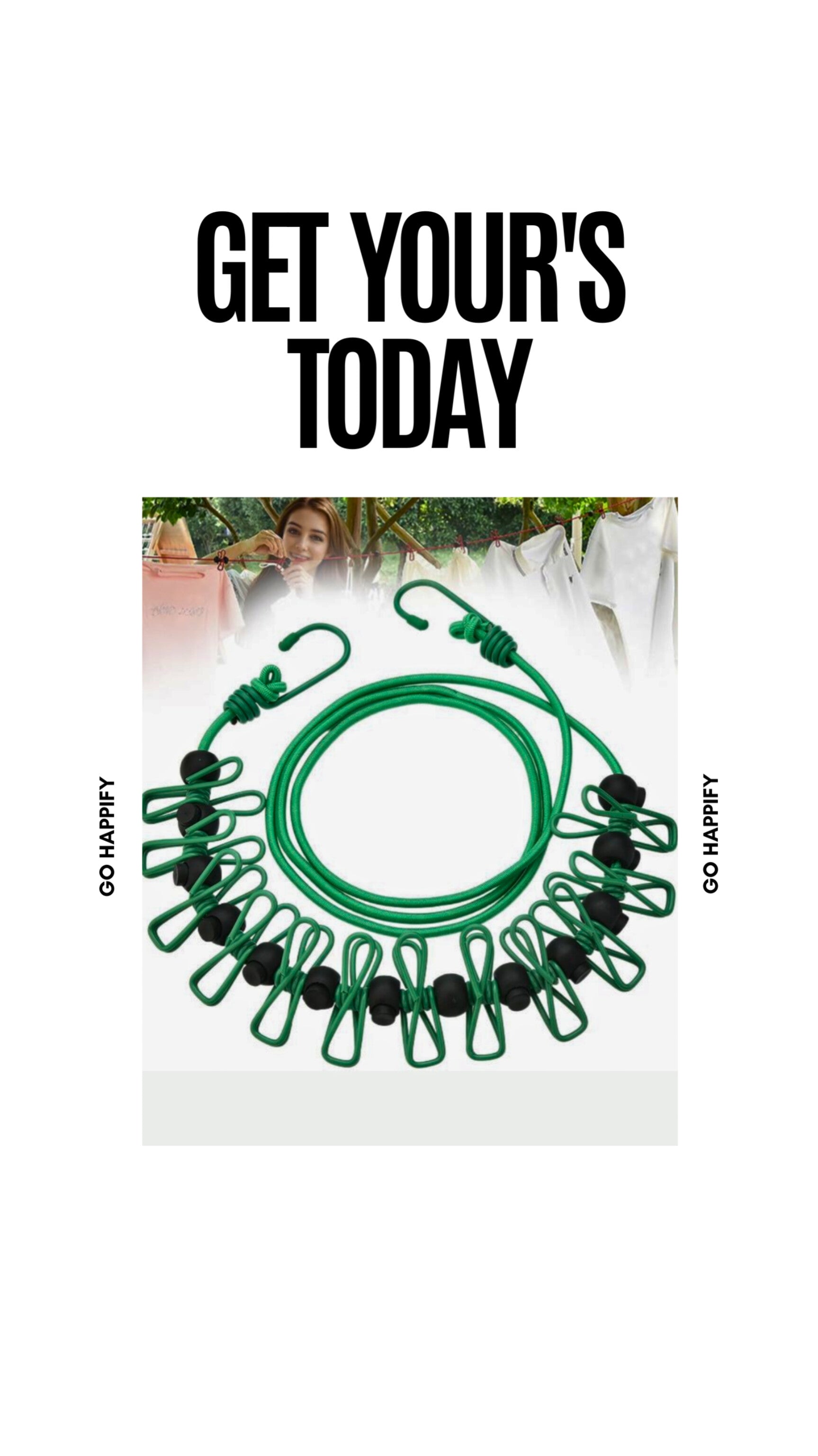 Strechable rope with clip