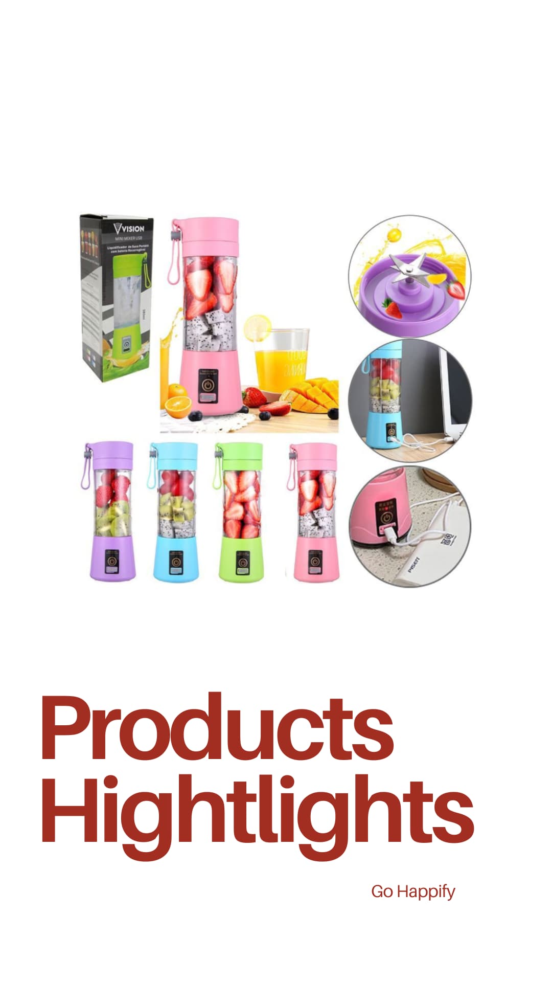 Portable juice blender