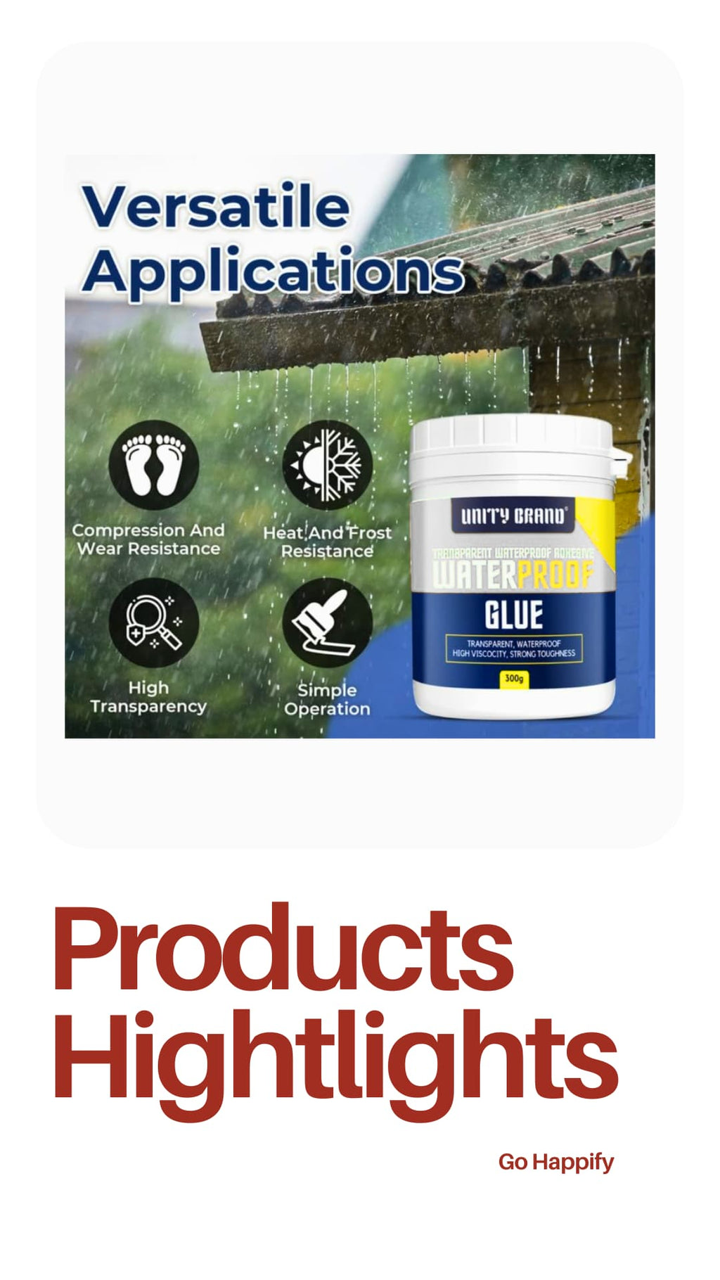 Transparent waterproof glue