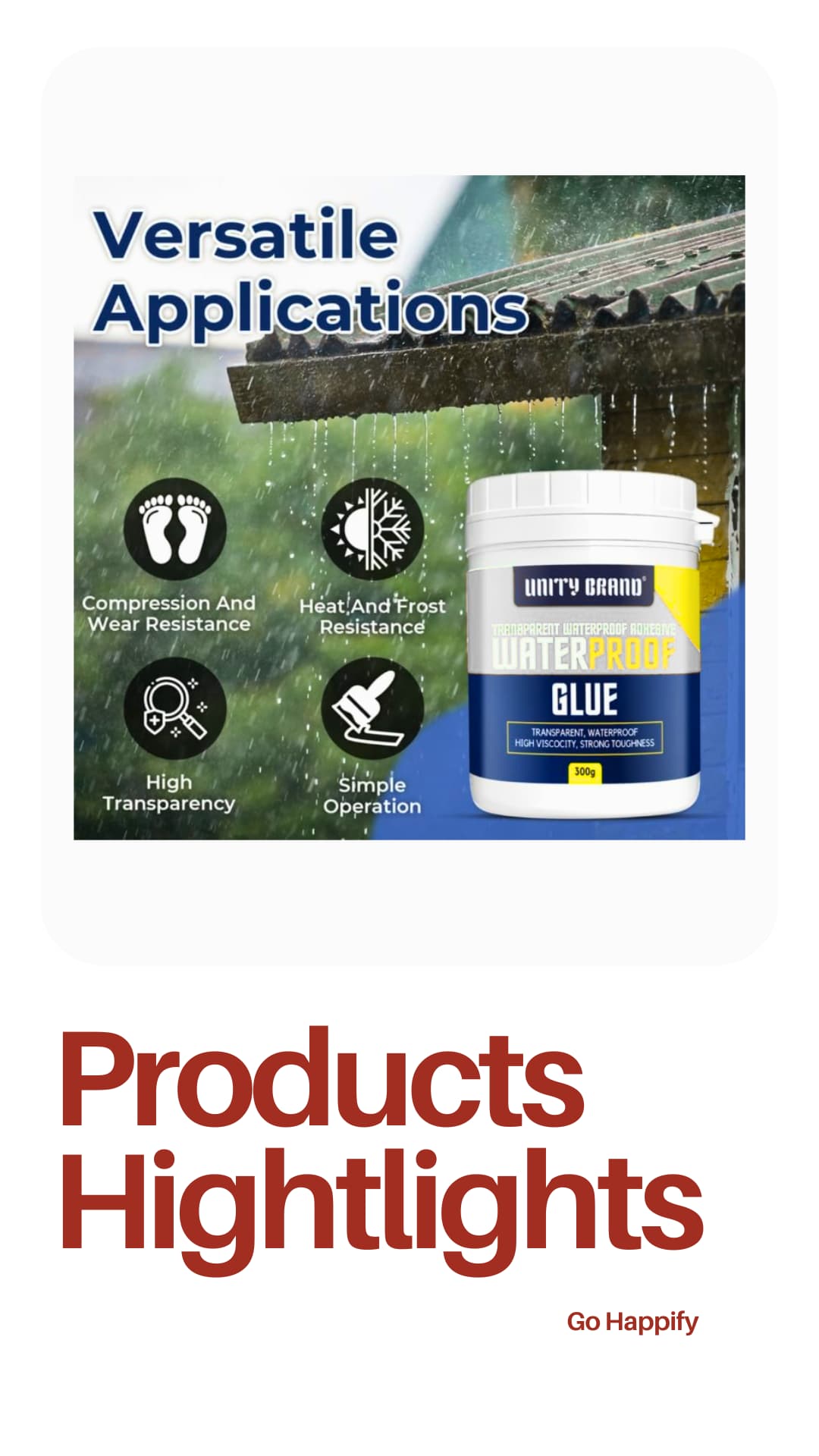 Transparent waterproof glue