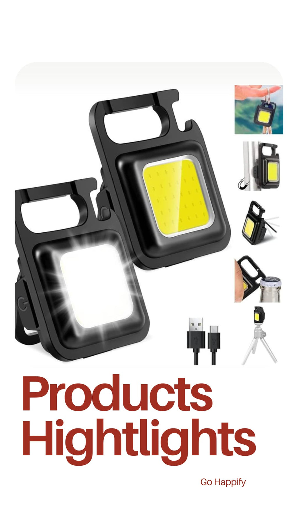 Rechargeable LED keychain flashlight