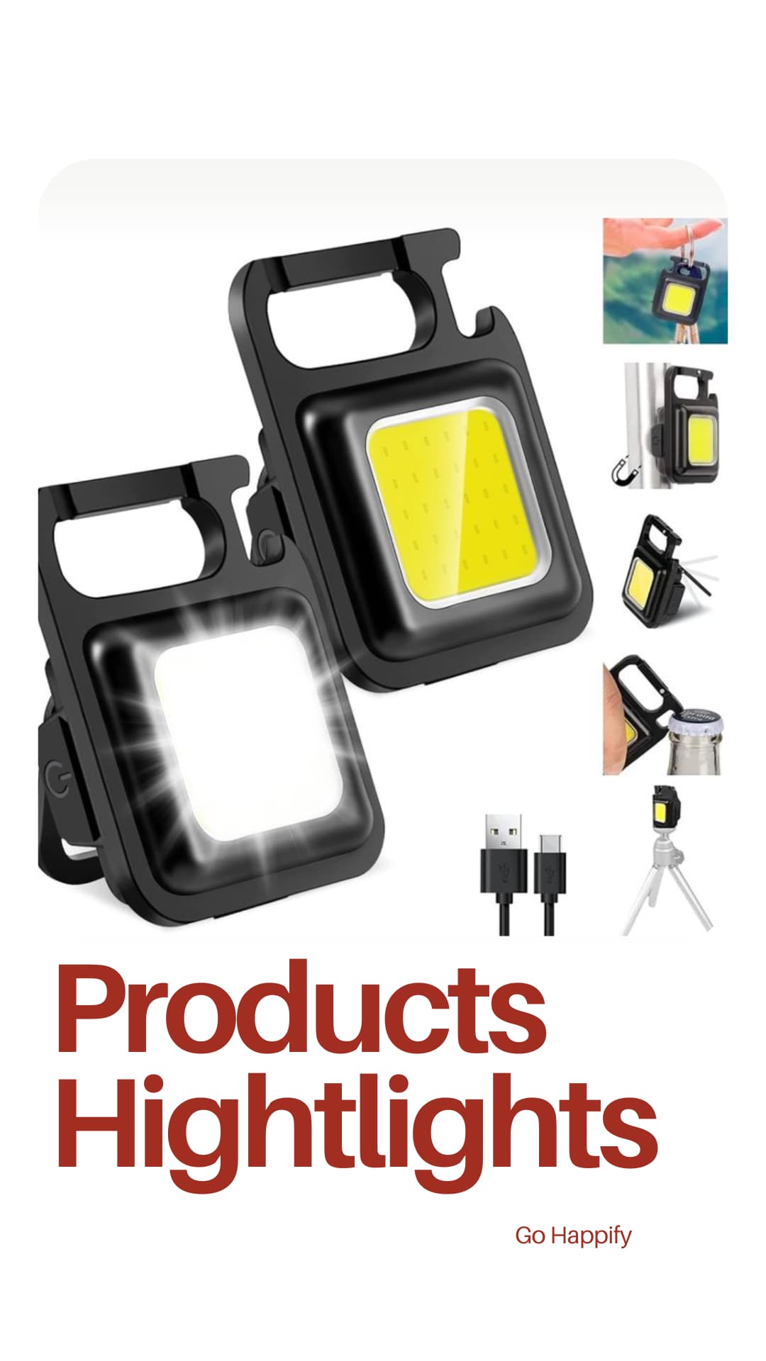 Rechargeable LED keychain flashlight