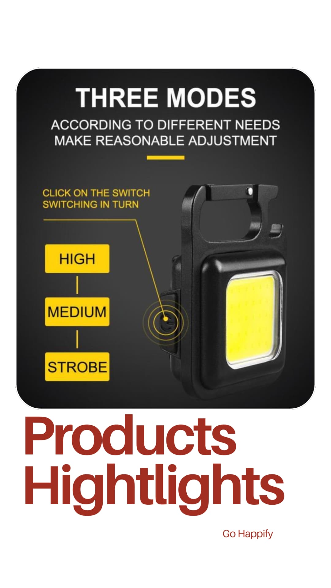 Rechargeable LED keychain flashlight