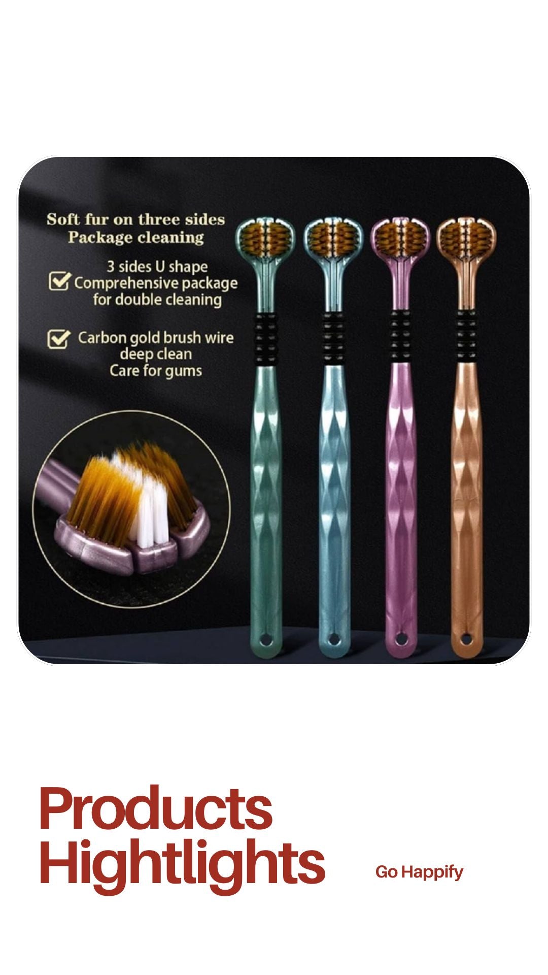 Three sided soft tooth brush - pack of 4