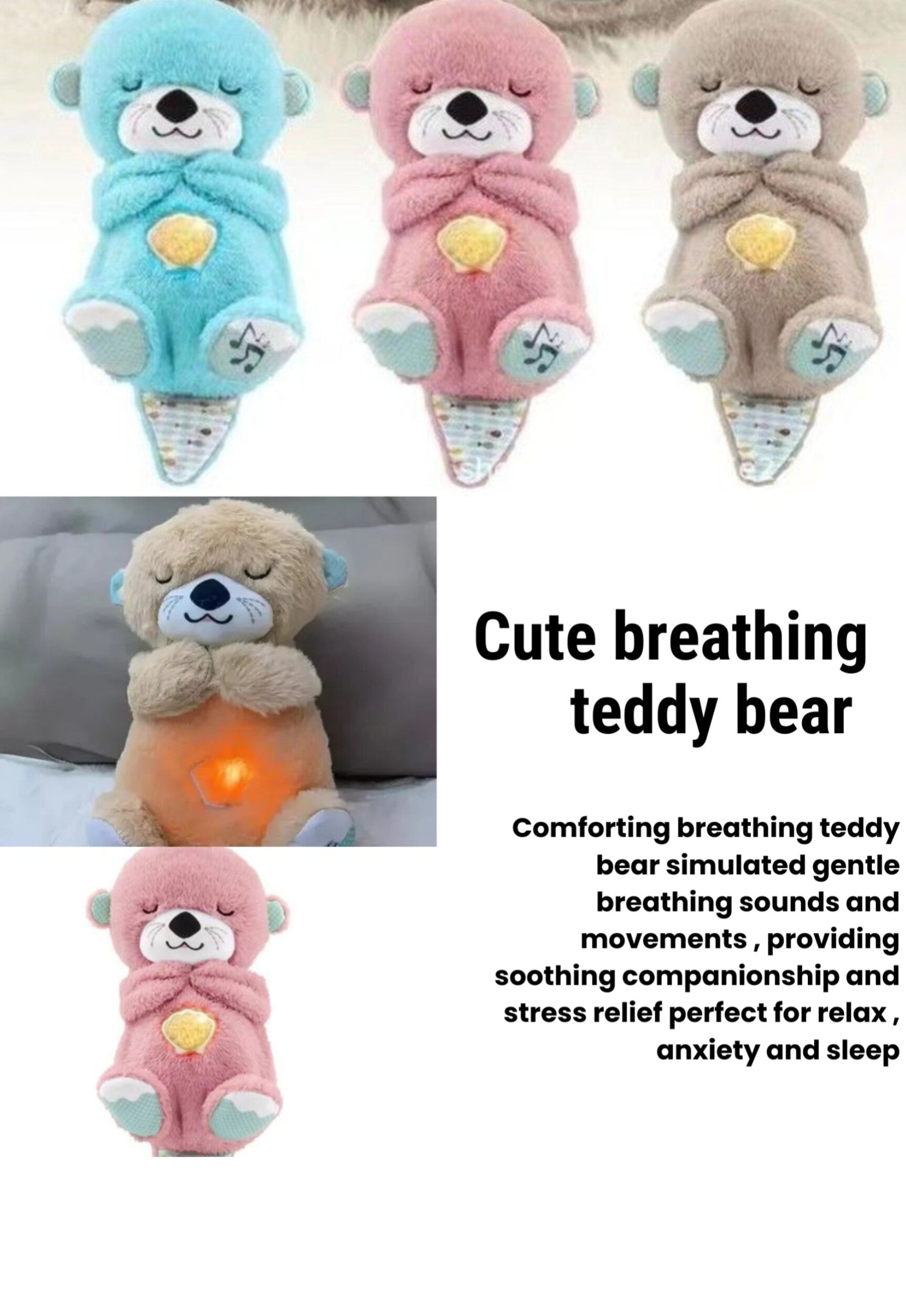 Cute breathing teddy bear