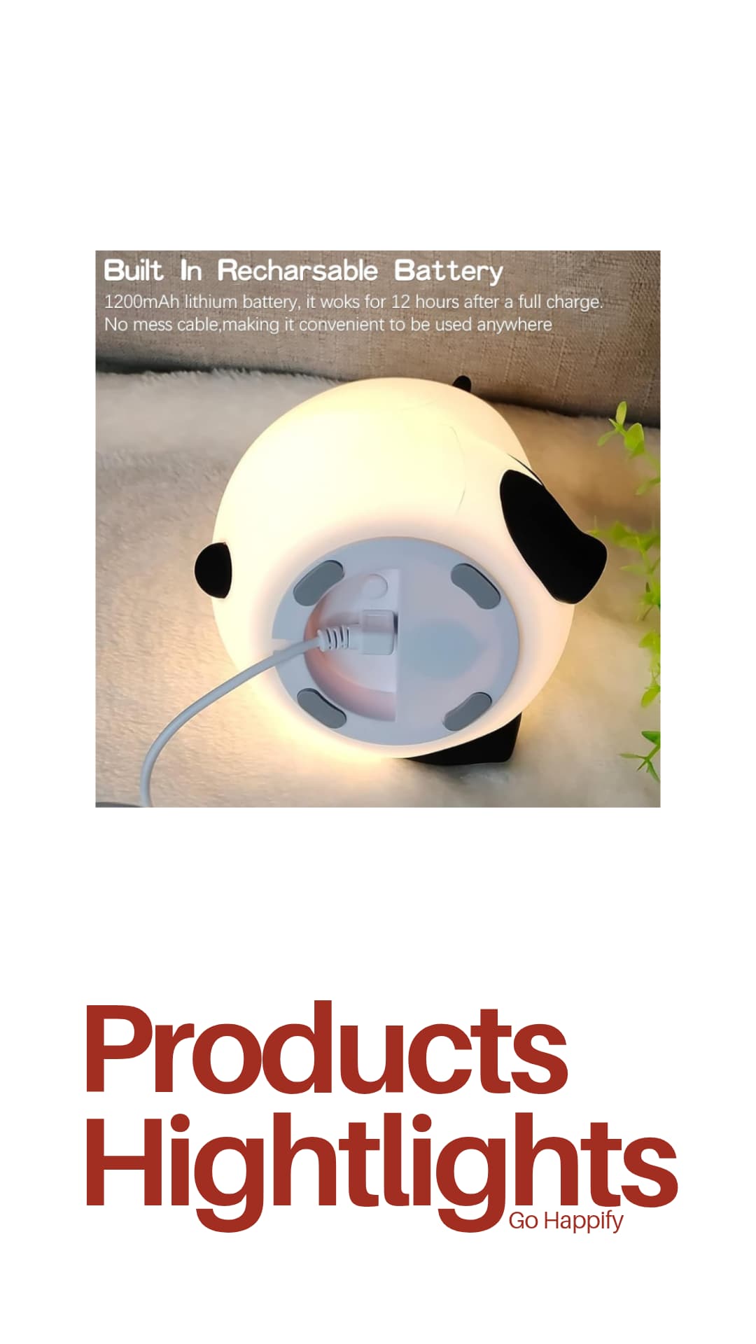 Cute panda lamp