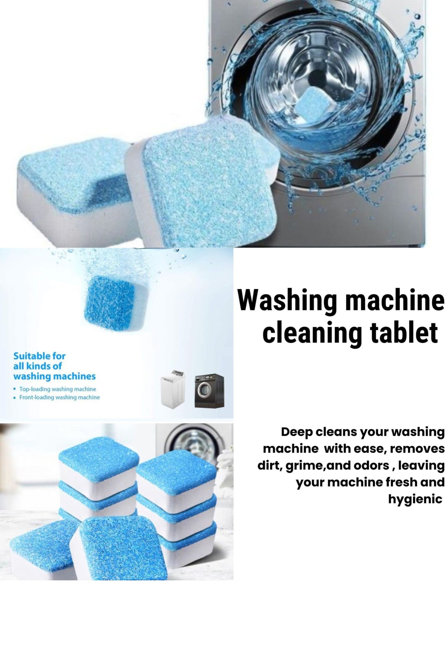 Washing machine cleaning tablet - pack of 12