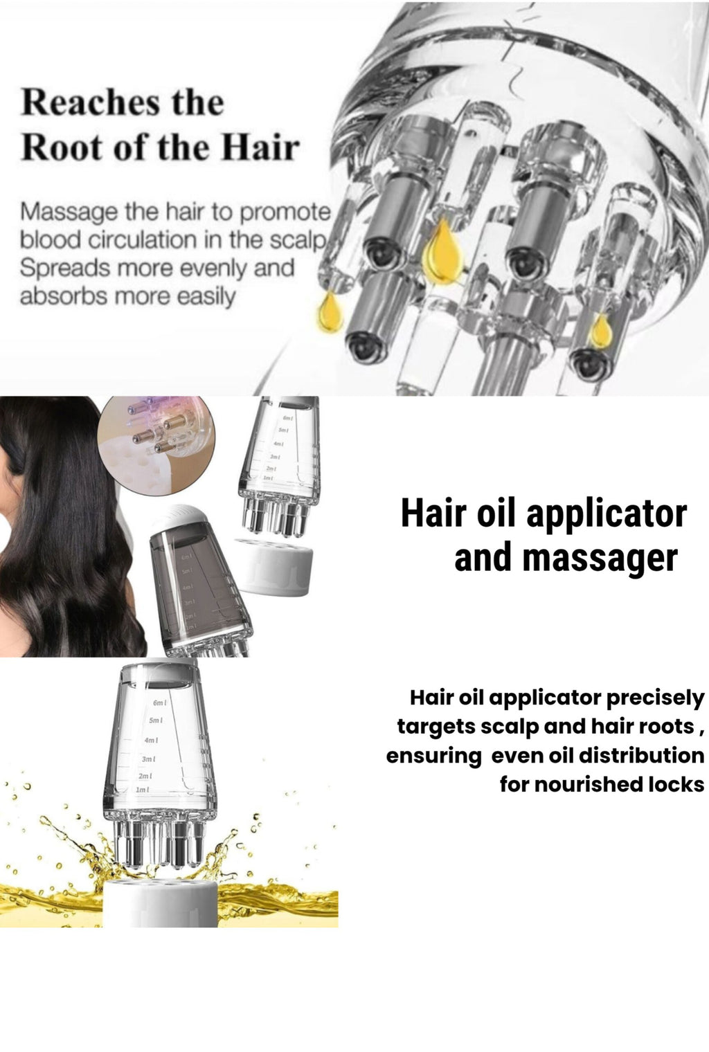 Hair oil applicator and massager