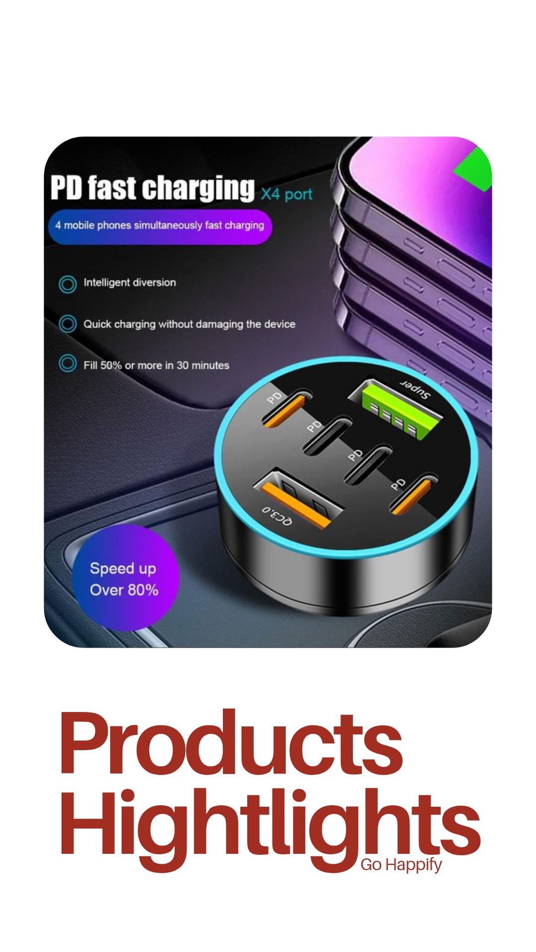 6 in 1 Car charger