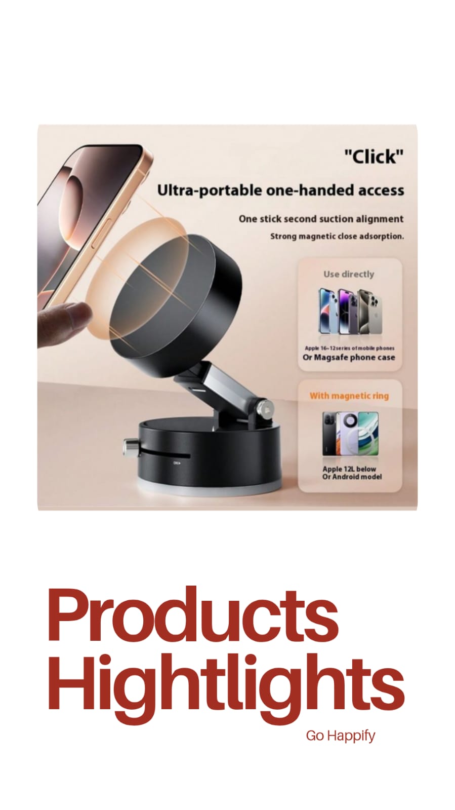 Universal Magnetic Phone Holder for Car, Desk & Home – Strong Grip & 360° Rotation