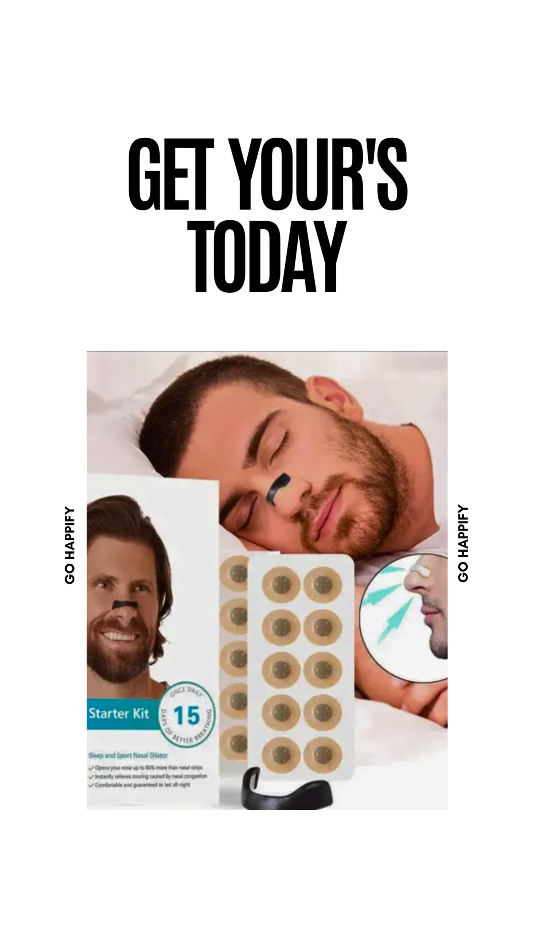 Magnetic Nasal Strips for Snoring Relief – Natural Breathing Support | Sleep Aid for Men & Women