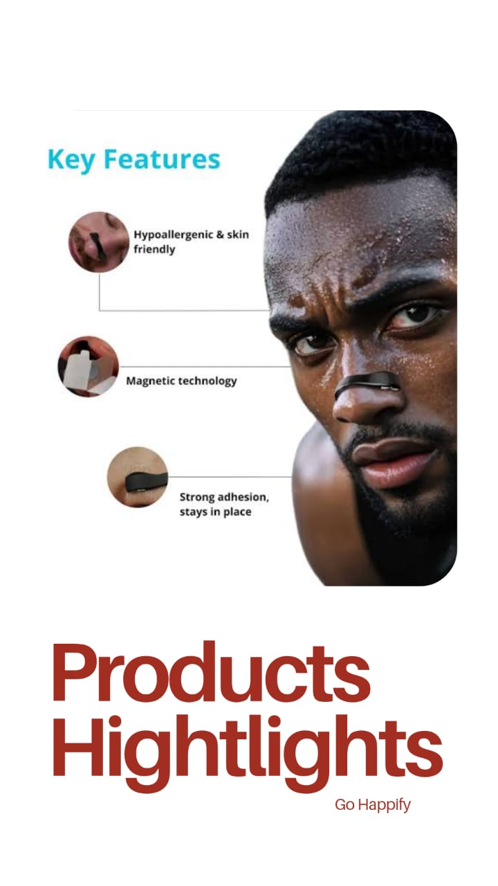 Magnetic Nasal Strips for Snoring Relief – Natural Breathing Support | Sleep Aid for Men & Women