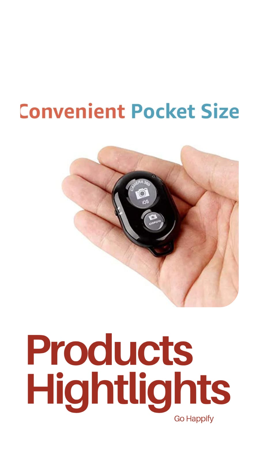 Bluetooth Shutter Remote Control – Wireless Selfie Button for Android & iPhone